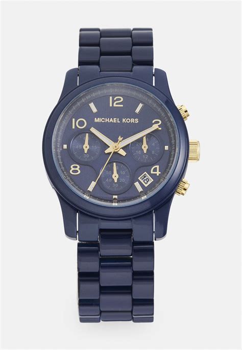 michael kors watch runway blue|Michael Kors runway chronograph watch.